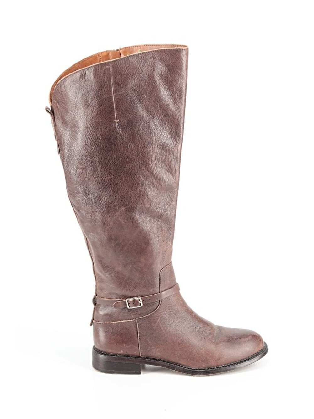 Franco Sarto Haylie Knee High Riding Boots 8M Brown Leather Wide Calf Buckle